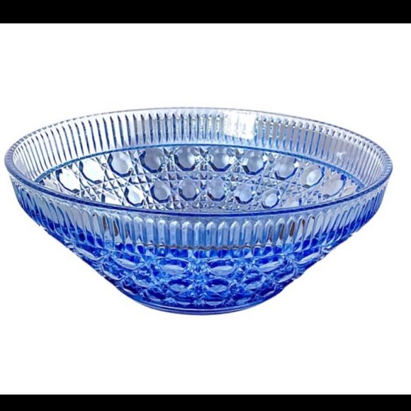 Vintage Other - Mid Century Glass Candy Dish Bowl Windsor Pattern By Indiana Glass Vintage Blue